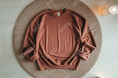 Brown sweatshirt on round mat mockup Product Image 1