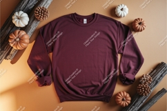 Maroon sweatshirt apparel mockup Product Image 1