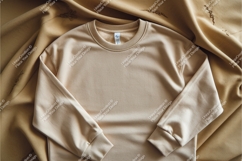 Beige sweatshirt flat lay view mockup Product Image 1