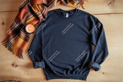 Navy sweatshirt with scarf mockup Product Image 1