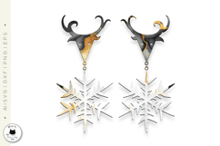 Reindeer &amp; Snowflake Stud Earrings SVG | Christmas Earrings Product Image 2