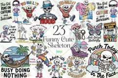 Funny Cute Skeleton Sublimation Clipart Product Image 1