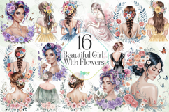 Beautiful Girl With Flowers Sublimation Product Image 1