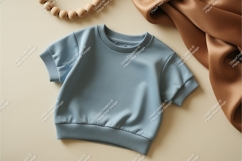 Blue short sleeve sweatshirt mockup Product Image 1