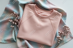 Pink sweatshirt with flowers mockup Product Image 1