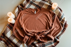Brown long sleeve shirt mockup Product Image 1