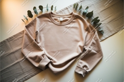 Beige sweatshirt with eucalyptus mockup Product Image 1