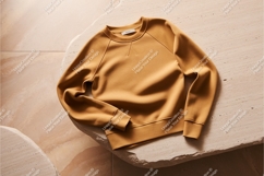 Yellow raglan sleeve sweatshirt mockup Product Image 1