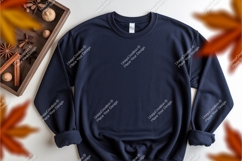 Navy sweatshirt with fall decor mockup Product Image 1