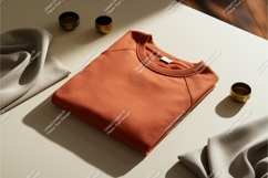 Rust sweatshirt with decor mockup Product Image 1