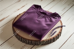 Purple shirt on wood slice mockup Product Image 1