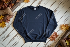 Blue long sleeved shirt on wood mockup Product Image 1