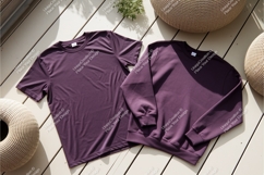 Purple tshirt and sweatshirt mockup Product Image 1