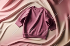 Pink sweatshirt on fabric mockup Product Image 1