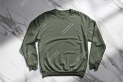 Green sweatshirt on marble mockup Product Image 1