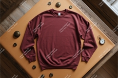 Burgundy sweatshirt with buttons mockup Product Image 1