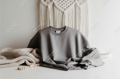 Folded gray sweatshirt mockup Product Image 1