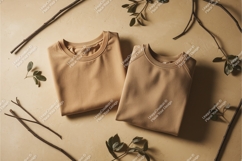 Tan shirt and sweatshirt mockup Product Image 1