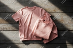 Pink apparel on wood mockup Product Image 1