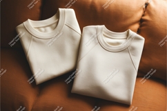 Two beige sweatshirts mockup Product Image 1