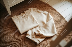 Beige sweatshirt and tshirt mockup Product Image 1