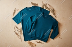 Blue tshirt and sweatshirt mockup Product Image 1