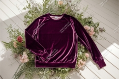 Purple velvet long sleeve mockup Product Image 1