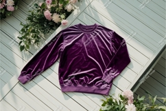 Purple velvet sweatshirt mockup Product Image 1
