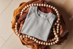 Gray sweatshirt with scarf and beads mockup Product Image 1