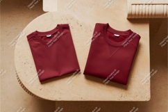 Maroon sweatshirts on display mockup Product Image 1