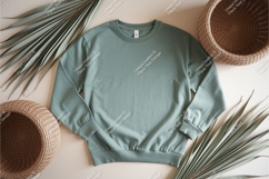 Green sweatshirt with palm leaves mockup Product Image 1
