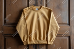 Yellow sweatshirt on door mockup Product Image 1