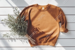 Brown sweatshirt with plant mockup Product Image 1