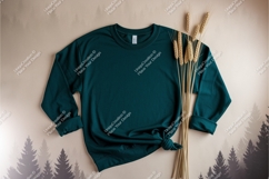 Green sweatshirt with wheat mockup Product Image 1