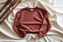 Red sweatshirt on fabric mockup Product Image 1