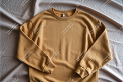 Yellow sweatshirt on fabric mockup Product Image 1