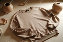 Beige sweatshirt apparel mockup Product Image 1