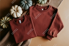 Maroon sweatshirts with pumpkins mockup Product Image 1