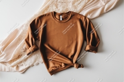 Brown sweatshirt with lace fabric mockup Product Image 1