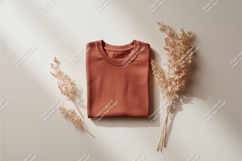 Folded brown tshirt mockup Product Image 1