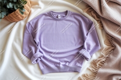 Lavender sweatshirt on fabric mockup Product Image 1