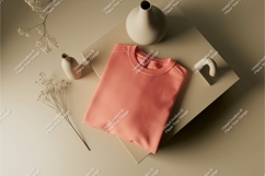 Salmon sweatshirt with vases mockup Product Image 1