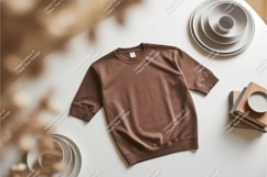 Brown sweatshirt mockup Product Image 1