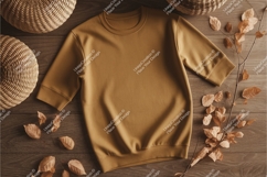 Brown short sleeve sweatshirt mockup Product Image 1