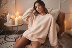 Woman in a sweatshirt mockup Product Image 1