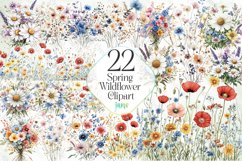 Spring Wildflower Clipart Sublimation Product Image 1