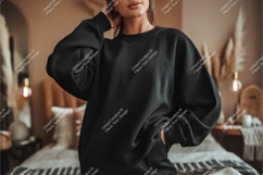 Woman in black sweatshirt mockup Product Image 1
