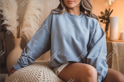 Woman in sweatshirt indoors mockup Product Image 1