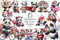 Valentine’s Day Love Panda Sublimation Product Image 1