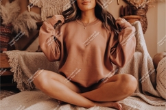 Woman sitting crosslegged mockup Product Image 1